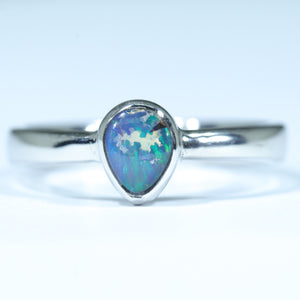 Natural Australian Solid Queensland Boulder Opal Silver Ring