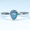 Natural Australian Solid Queensland Boulder Opal Silver Ring