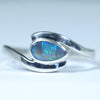 Natural Australian Lightning Ridge Silver Opal Ring