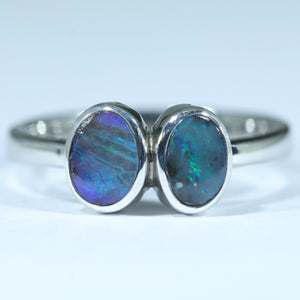 Natural Australian Boulder Opal Silver Ring - Australian Opal Shop