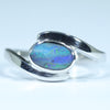Natural Australian Opal Shop - Silver Solid Boulder Opal Ring