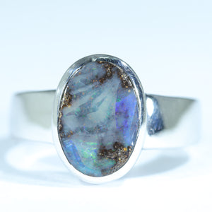 Natural Australian Boulder Opal Silver Ring - Australian Opal Shop - Gold Coast