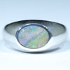 Natural Australian Queensland Boulder Opal Silver Men's Ring