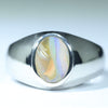 Natural Australian Boulder Opal silver Men's Ring