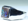 Natural Boulder Opal Matrix Mens Silver Ring - Size 11.75 Code - MR09