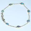 Natural Australian Solid Queensland Boulder Opal Gold Bracelet