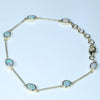 Natural Australian Solid Queensland Boulder Opal Gold Bracelet