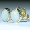 Whitw Opal Gold Studs - Australian Opal Shop - Gold Coast