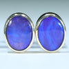 Natural Australian Boulder Opal Gold Studs - Australian Opal Shop