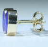 Natural Australian Boulder Opal Gold Earring Studs (8 x 6mm) Code EE106