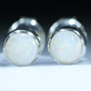 Natural Australian Solid Coober Pedy White Opal Silver Studs