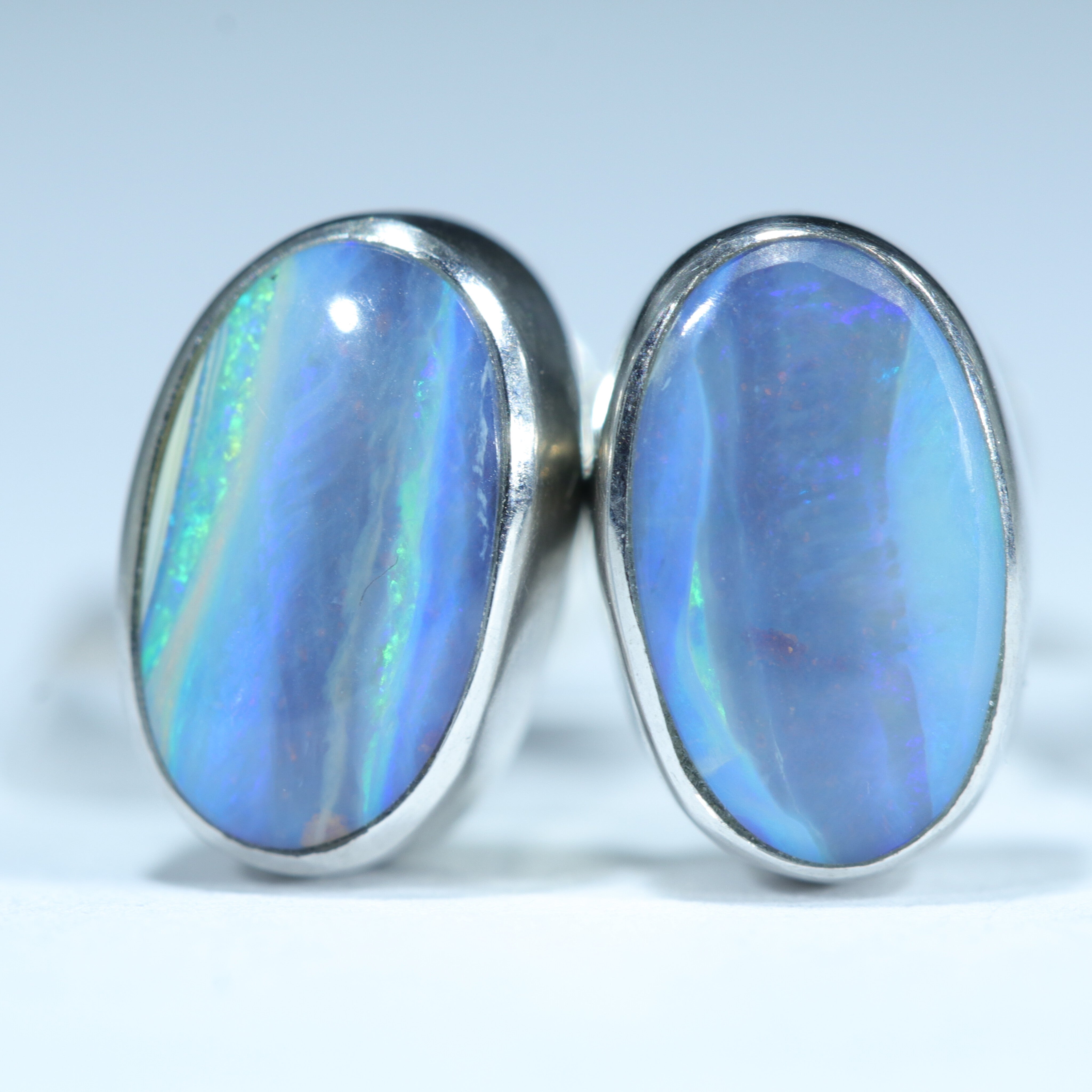 Australian Boulder Opal Silver Earring (9mm x 5.5mm) Code - V60