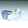 Australian Boulder Opal Silver Earrings (7.5mm x 6.5mm) Code - V37