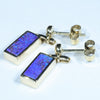 Natural Australian Boulder Opal Gold Earrings (12mm  x 5mm) Code W29