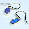 Natural Australian Boulder Opal and Diamond Gold Earrings (8.5mm  x 5mm) Code W31