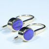 Natural Australian Boulder Opal Gold Earrings (8.5mm  x 6mm) Code EE105