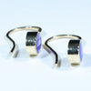 Natural Australian Boulder Opal Gold Earrings (8.5mm  x 6mm) Code EE105
