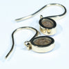 Natural Australian Boulder Opal Gold Earrings (8.5mm  x 6mm) Code EE105
