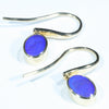 Natural Australian Boulder Opal Gold Earrings (8.5mm  x 6mm) Code EE105