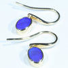 Natural Australian Boulder Opal Gold Earrings (8.5mm  x 6mm) Code EE105