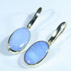 Natural Australian Boulder Opal Gold Earrings (15.5mm  x 10mm) Code W28