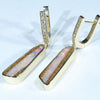 10k Gold - Solid Queensland Boulder Opal - Natural Diamonds