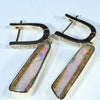 Australian Boulder Opal and Diamond Gold Earrings (21 x 5.5mm) Code EE115