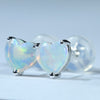 White Gold Cystal Opal Studs - Australian Opal Shop - Gold Coast