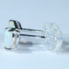 Coober Pedy Heart shaped Crystal Opal 14K White Gold Earrings (4.5 x 5mm) Code W32