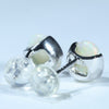 Coober Pedy White Opal Silver Stud Earring (8mm x 6mm) Code - V33E