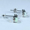 Coober Pedy Crystal Opal and Diamond 14K White Gold Earrings (8 x 5mm) Code W27
