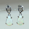 White Gold Crystal Opal Studs - Australian Opal Shop - Gold Coast