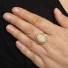 Australian Solid Boulder Opal and Diamond Gold Ring - Size 7.75 US Code T01