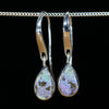 Natural Australian Solid Queensland Boulder Opal Silver Earrings  