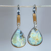 Natural Australian Solid Queensland Boulder Opal Silver Earrings