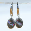 Natural Australian Boulder Opal Silver Drop Earrings