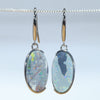 Natural Australian Lighting Ridge Silver Opal Drop Earrings