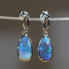 Natural Australian Lighting Ridge Crystal Opal Drop Stud Earrings