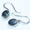 Australian Boulder Opal Silver Earring (11.5 mm x 9mm) Code - V44