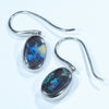 Australian Boulder Opal Silver Earring (13mm x 8mm) Code - V43