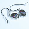 Australian Boulder Opal Silver Earring (10.5mm x 7.5mm) Code - V45