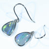 Australian Black Opal Silver Earrings (12.5mm x 9mm) Code - V32