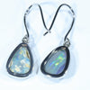 Australian Black Opal Silver Earrings (12.5mm x 9mm) Code - V32