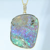 Natural Australian Boulder Opal 18k Gold Pendant with Natural Diamonds