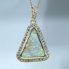 Natural Australian Boulder Opal 18k Gold Opal and Diamond Pendant