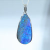 Natural Australian Boulder Opal White Gold and Diamond Pendant 