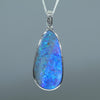 Stunning Natural Solid Queensland Boulder Opal White Gold and Diamond Pendant