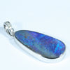 Australian Boulder Opal and Diamond 14k White Gold Pendant (25mm x 12mm) Code - Z87