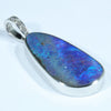 Australian Boulder Opal and Diamond 14k White Gold Pendant (25mm x 12mm) Code - Z87