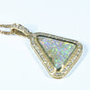 Natural Australian Boulder Opal and Diamond 18k Gold Pendant (15mm x 13mm) Code - AA252